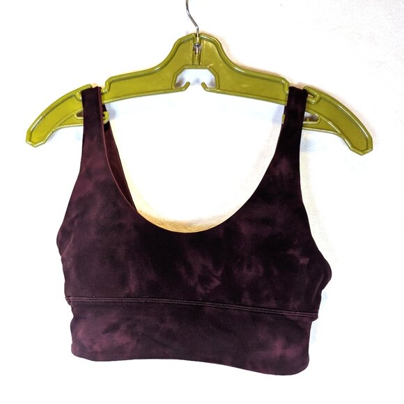 Lululemon Burgundy/mottled black & burgundy reversible bra top size 8 - Picture 1 of 6